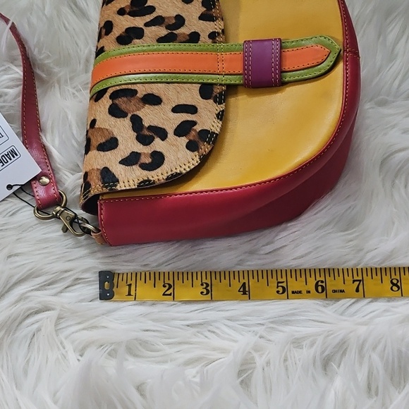 Folklore Couture Multi-Colored Leopard Print Crossbody NWT - Picture 11 of 13